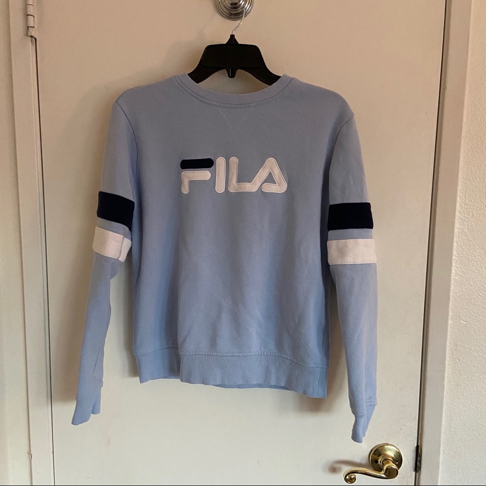 Baby blue FILA sweater
